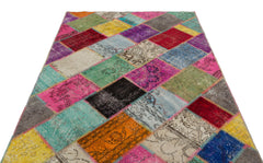 Iskece Bej Patchwork Yün El Dokuma Halısı 160 x 234 Apex Unique