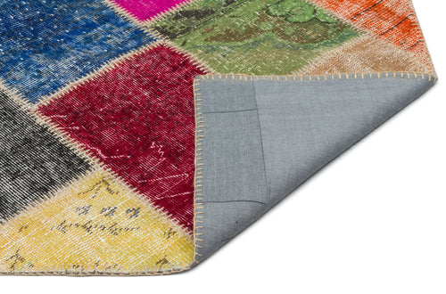 Iskece Bej Patchwork Yün El Dokuma Halısı 162 x 232 Apex Unique