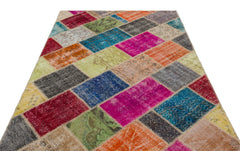 Iskece Bej Patchwork Yün El Dokuma Halısı 162 x 232 Apex Unique