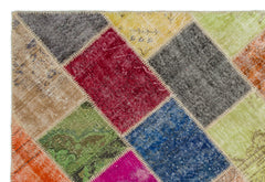 Iskece Bej Patchwork Yün El Dokuma Halısı 162 x 232 Apex Unique