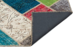 Iskece Bej Patchwork Yün El Dokuma Halısı 160 x 235 Apex Unique