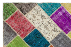 Iskece Bej Patchwork Yün El Dokuma Halısı 160 x 235 Apex Unique