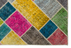 Iskece Bej Patchwork Yün El Dokuma Halısı 160 x 235 Apex Unique