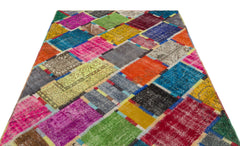 Iskece Bej Patchwork Yün El Dokuma Halısı 160 x 234 Apex Unique