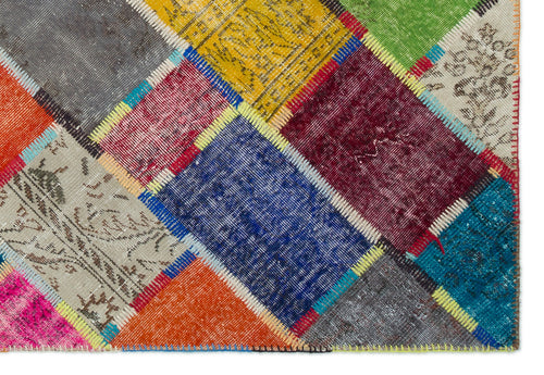 Iskece Bej Patchwork Yün El Dokuma Halısı 160 x 234 Apex Unique