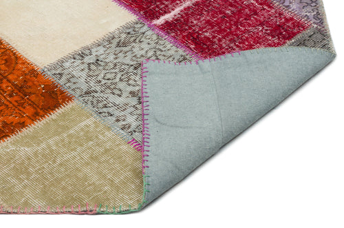 Iskece Bej Patchwork Yün El Dokuma Halısı 163 x 231 Apex Unique