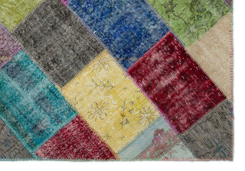 Iskece Bej Patchwork Yün El Dokuma Halısı 163 x 231 Apex Unique