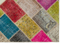 Iskece Bej Patchwork Yün El Dokuma Halısı 163 x 228 Apex Unique