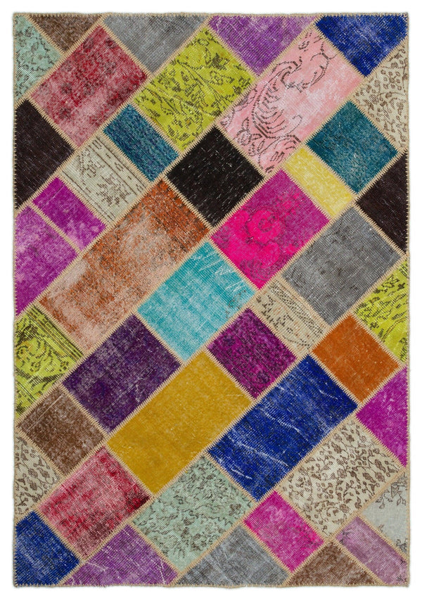 Bej Anadolu Bohem Modern Yün Halı 161x231 - Özel Seri
