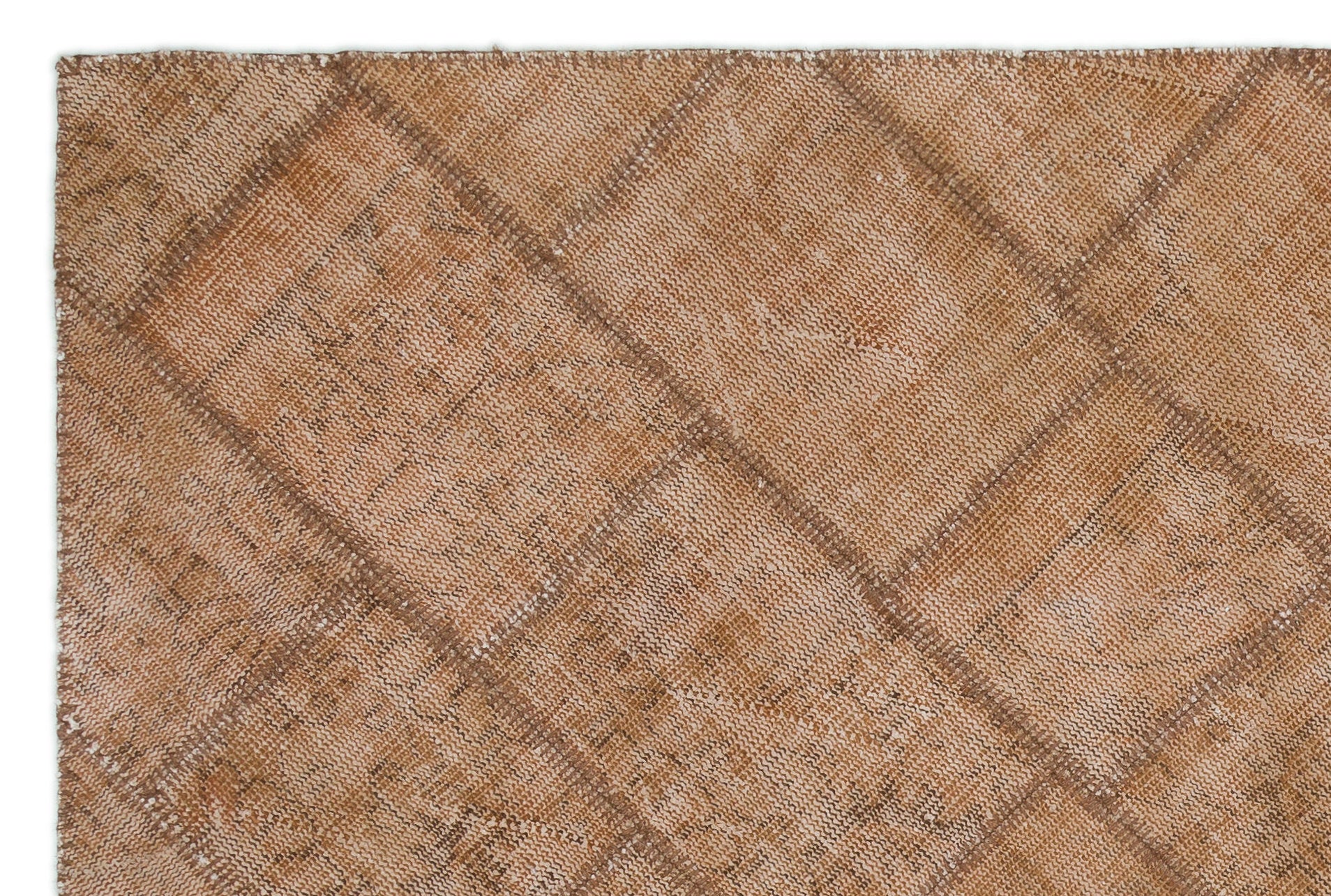 Iskece Kahverengi Eskitme Yün El Dokuma Halısı 154 x 230 Apex Unique