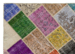 Iskece Bej Patchwork Yün El Dokuma Halısı 163 x 228 Apex Unique