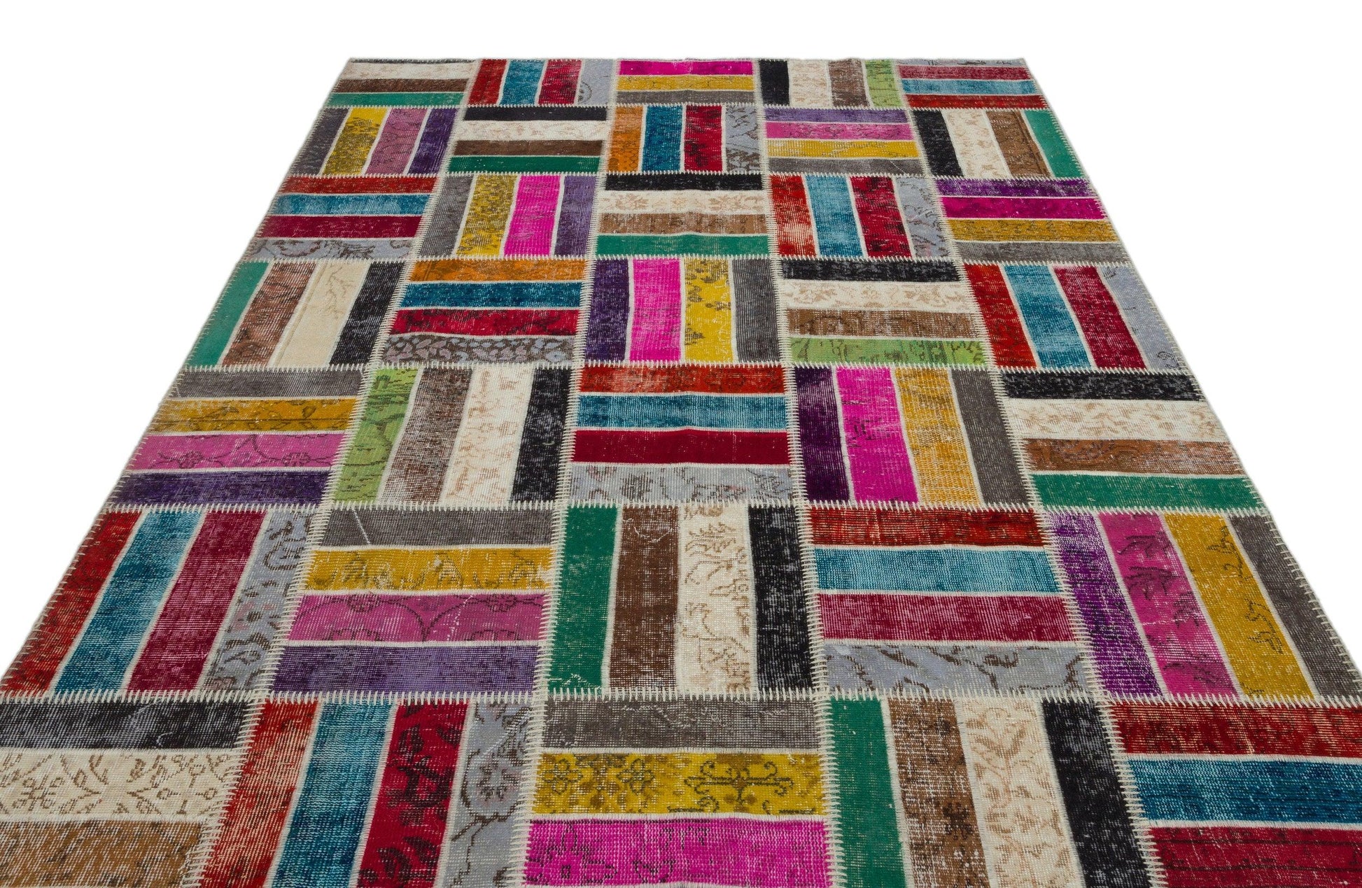 Bej Bohem Modern Yün Halı 202x281