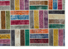 Iskece Bej Patchwork Yün El Dokuma Halısı 203 x 283 Apex Unique