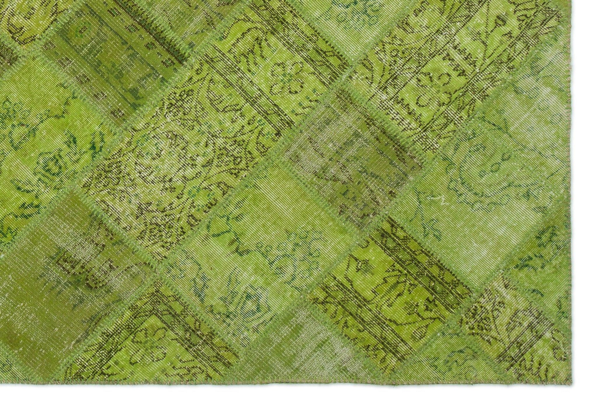 Yeşil Anadolu Bohem Eskitme Yün Halı 191x285 - Özel Seri