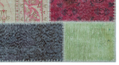 Iskece Bej Patchwork Yün El Dokuma Halısı 080 x 150 Apex Unique