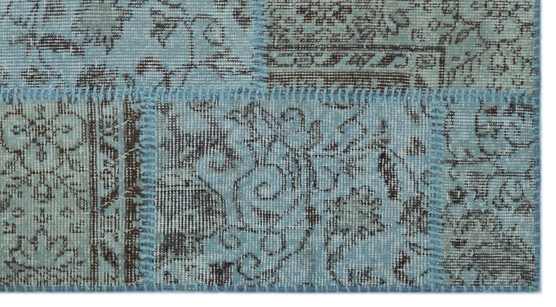 Iskece Mavi Eskitme Yün El Dokuma Halısı 083 x 150 Apex Unique