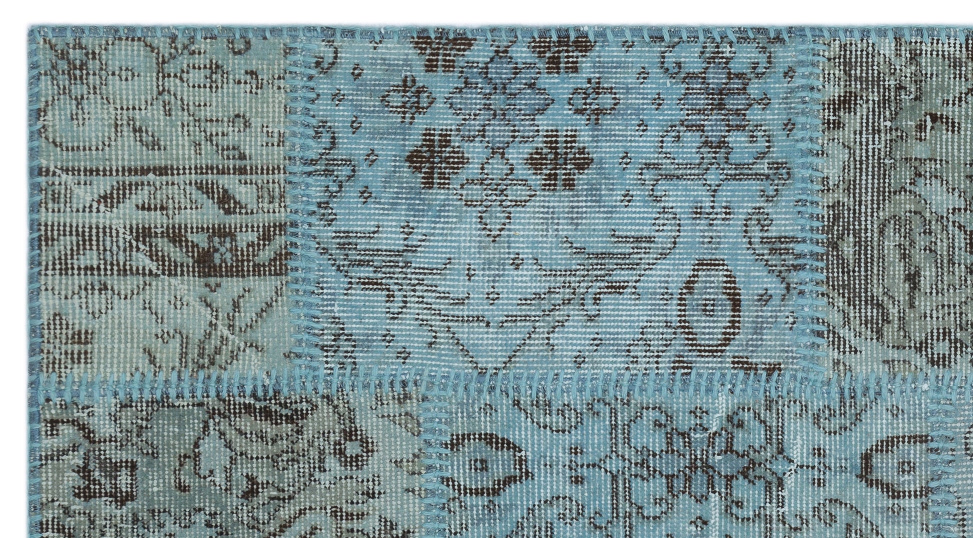 Iskece Mavi Eskitme Yün El Dokuma Halısı 083 x 150 Apex Unique