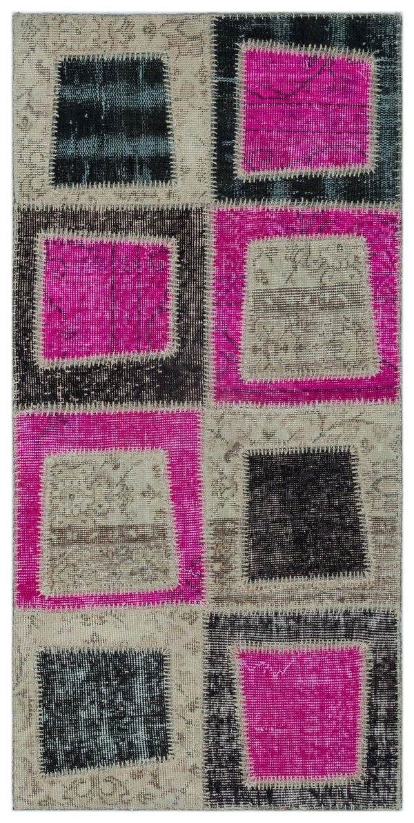 Bej Modern Vintage Yün Halı 73x151