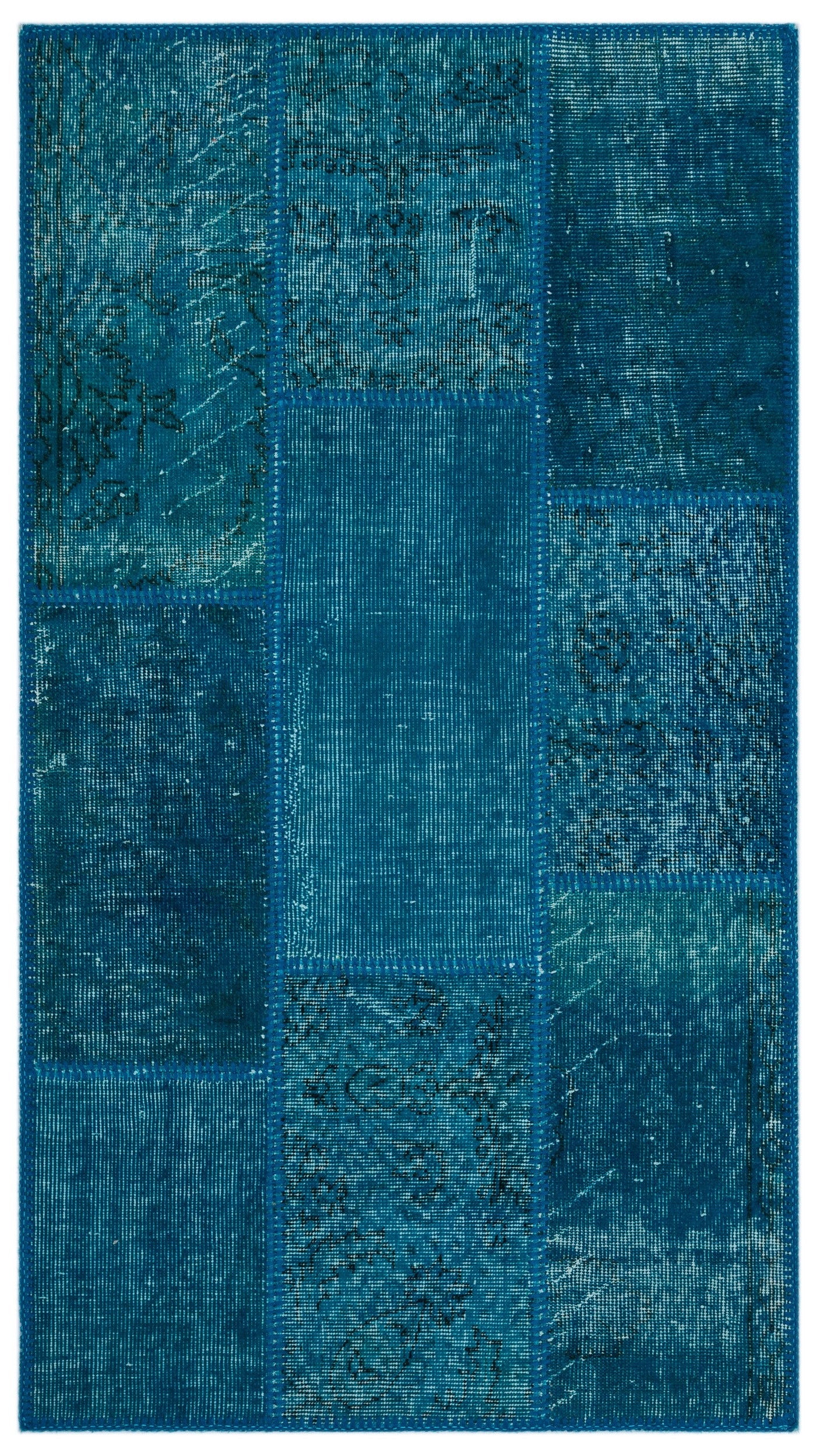 Iskece Turkuaz Eskitme Yün El Dokuma Halısı 082 x 151 Apex Unique