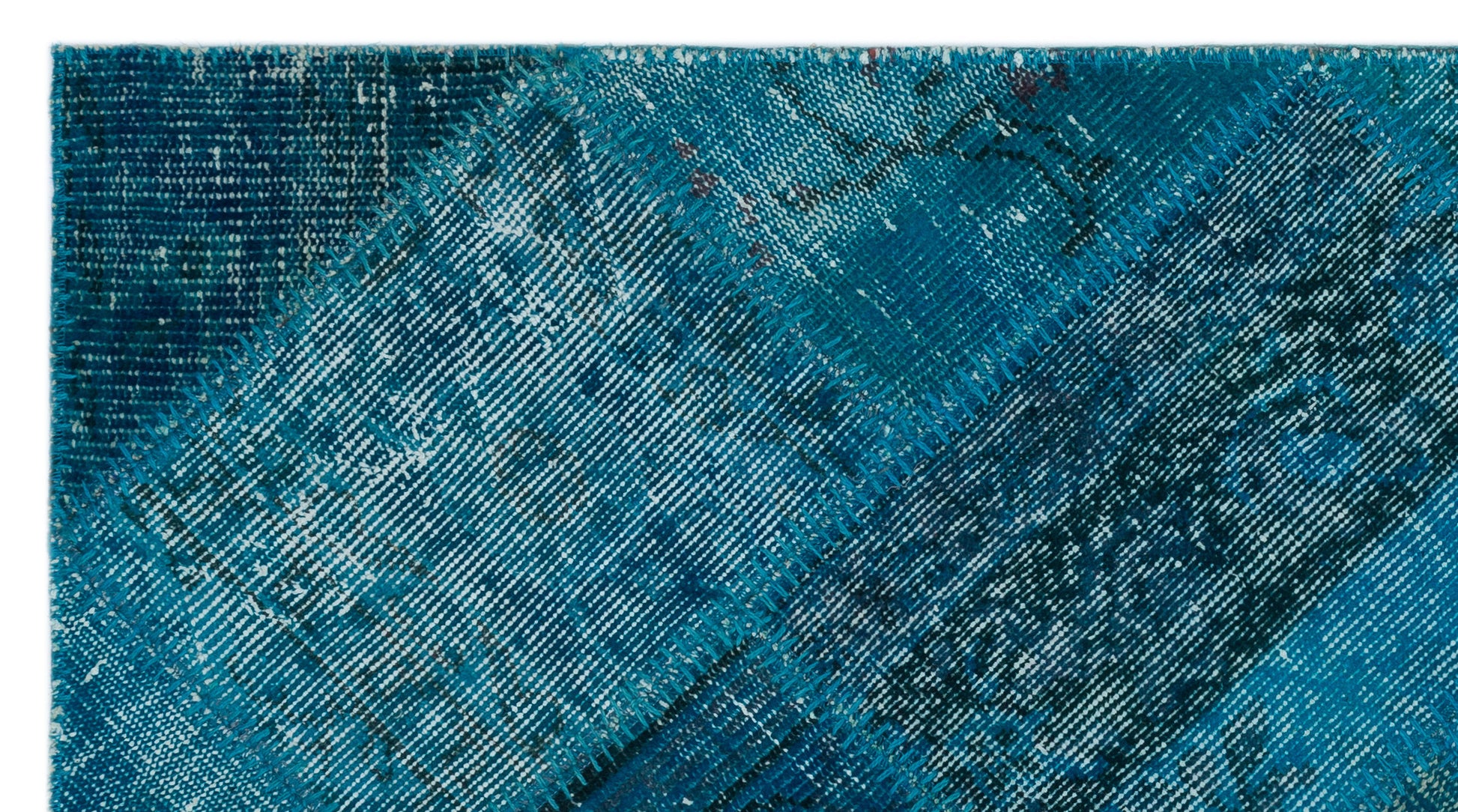 Iskece Turkuaz Eskitme Yün El Dokuma Halısı 082 x 150 Apex Unique