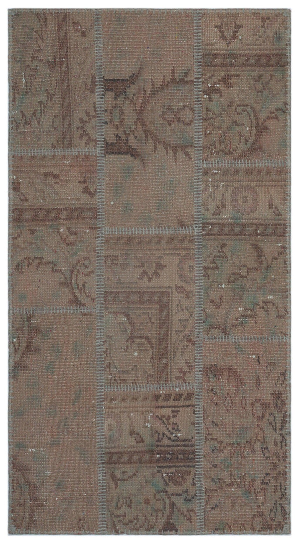 Bej Gri Anadolu Eskitme Modern Yün Halı 80x150 - Özel Seri