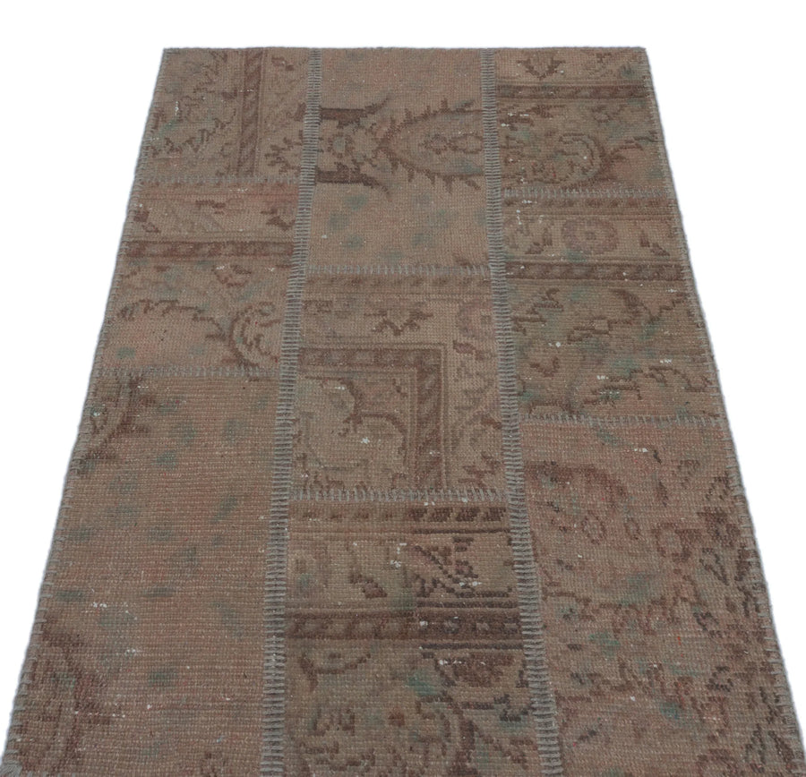 Bej Gri Anadolu Eskitme Modern Yün Halı 80x150 - Özel Seri