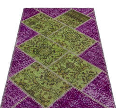 Iskece Mor Patchwork Yün El Dokuma Halısı 084 x 153 Apex Unique