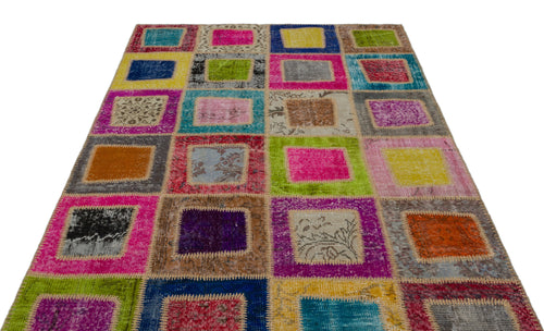 Iskece Bej Patchwork Yün El Dokuma Halısı 160 x 241 Apex Unique