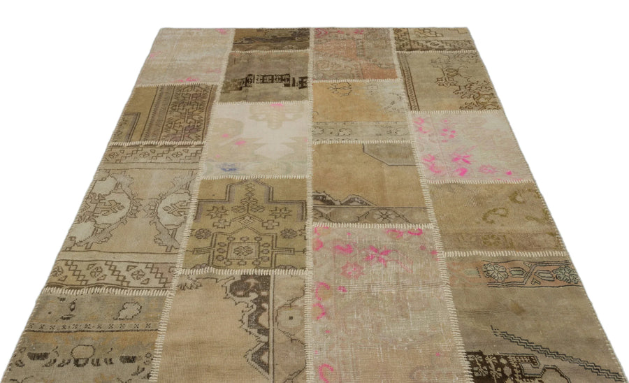 Bej Bohem Vintage Yün Halı 160x230