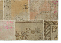 Iskece Bej Patchwork Yün El Dokuma Halısı 160 x 230 Apex Unique