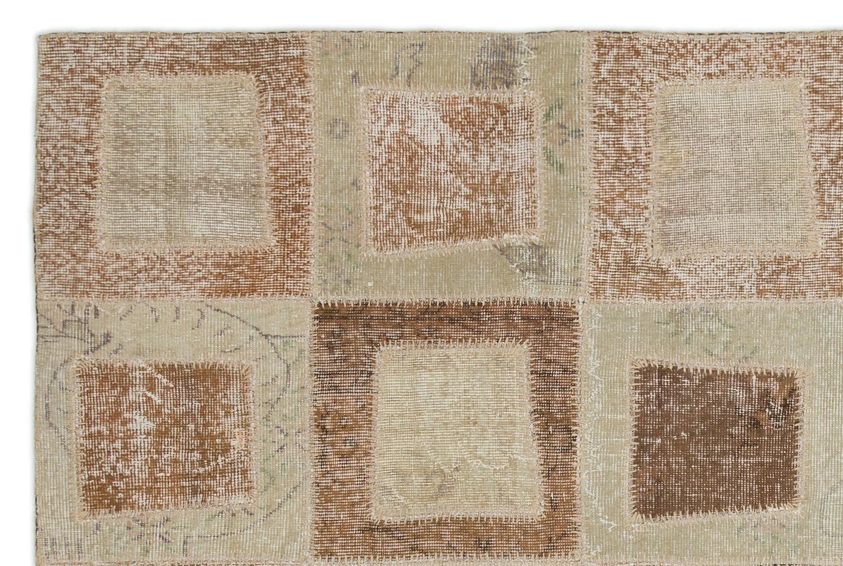 Bej Anadolu Eskitme Geometrik Yün Halı 160x241 - Özel Seri