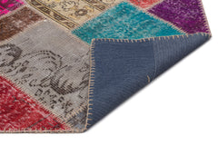 Iskece Bej Patchwork Yün El Dokuma Halısı 163 x 231 Apex Unique