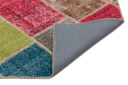 Iskece Bej Patchwork Yün El Dokuma Halısı 161 x 233 Apex Unique