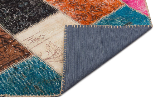 Iskece Bej Patchwork Yün El Dokuma Halısı 161 x 235 Apex Unique