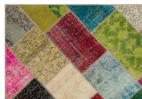 Iskece Bej Patchwork Yün El Dokuma Halısı 161 x 235 Apex Unique