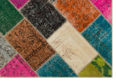 Iskece Bej Patchwork Yün El Dokuma Halısı 161 x 235 Apex Unique