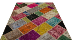 Iskece Bej Patchwork Yün El Dokuma Halısı 163 x 230 Apex Unique