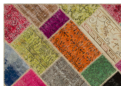 Iskece Bej Patchwork Yün El Dokuma Halısı 163 x 230 Apex Unique