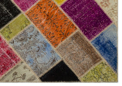 Iskece Bej Patchwork Yün El Dokuma Halısı 163 x 230 Apex Unique