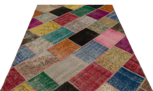 Iskece Bej Patchwork Yün El Dokuma Halısı 162 x 238 Apex Unique