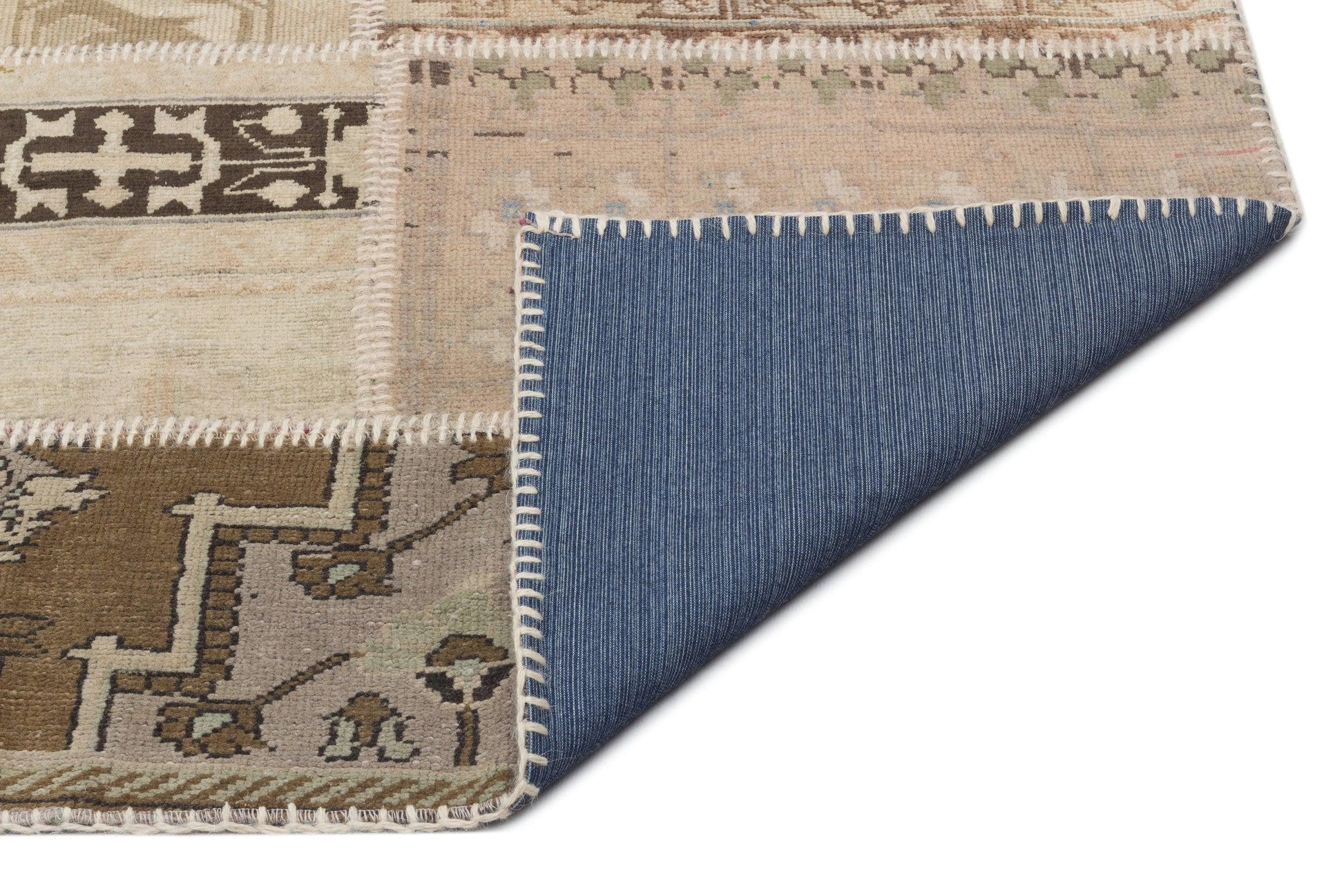 Bej Anadolu Eskitme Geometrik Yün Halı 160x230 - Özel Seri