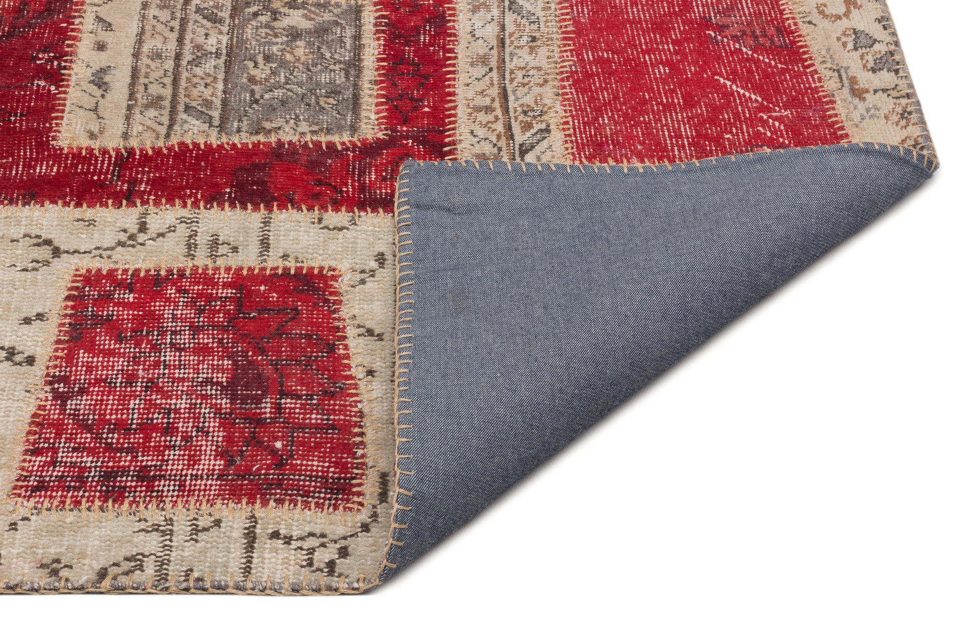 Iskece Kırmızı Eskitme Yün El Dokuma Halısı 160 x 233 Apex Unique