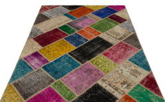 Iskece Bej Patchwork Yün El Dokuma Halısı 160 x 233 Apex Unique