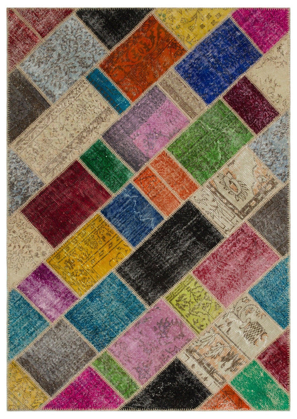 Bej Anadolu Modern Vintage Yün Halı 160x233 - Özel Seri