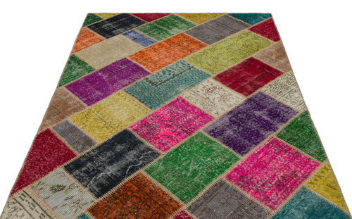 Iskece Bej Patchwork Yün El Dokuma Halısı 160 x 233 Apex Unique