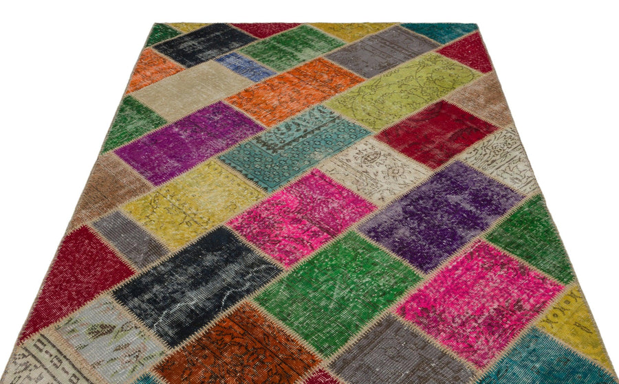 Bej Bohem Geometrik Yün Halı 160x233