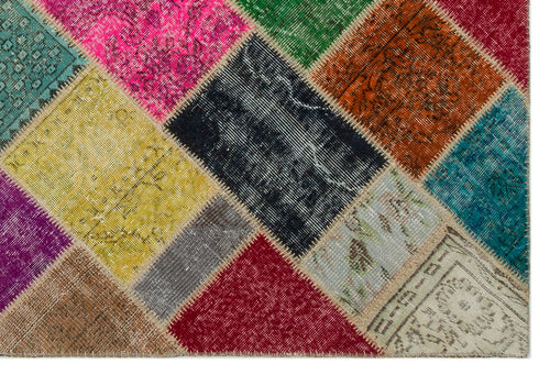 Iskece Bej Patchwork Yün El Dokuma Halısı 160 x 233 Apex Unique