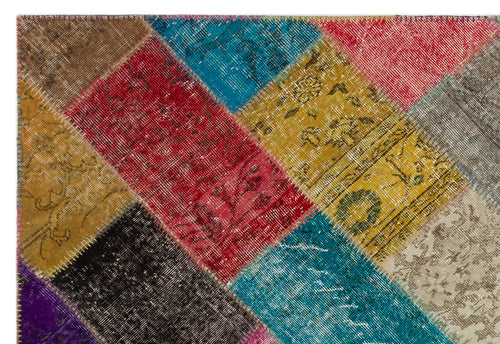 Iskece Bej Patchwork Yün El Dokuma Halısı 160 x 233 Apex Unique