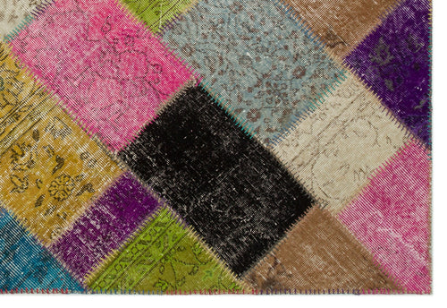 Iskece Bej Patchwork Yün El Dokuma Halısı 160 x 233 Apex Unique