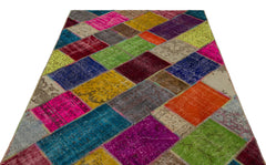 Iskece Bej Patchwork Yün El Dokuma Halısı 160 x 233 Apex Unique